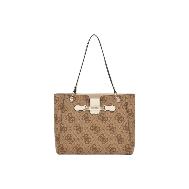 GUESS PU Tote Bag, Shopping Bag, Handbag, Shoulder Bag Women's Brown-0