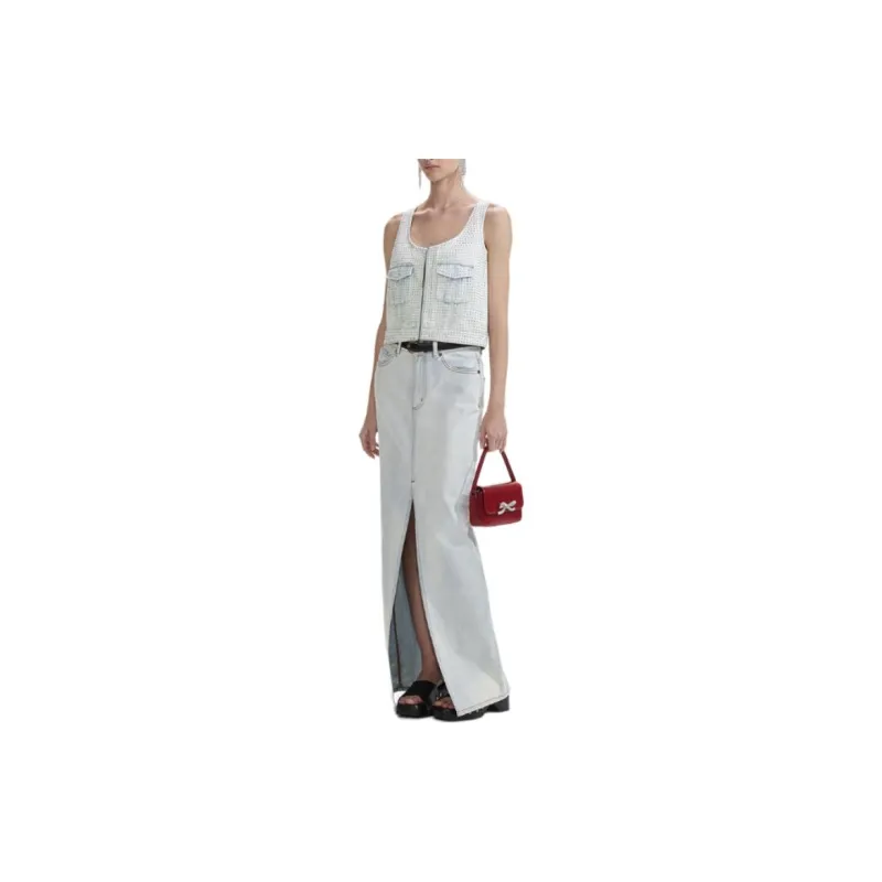 Self portrait Denim Maxi Skirt-3