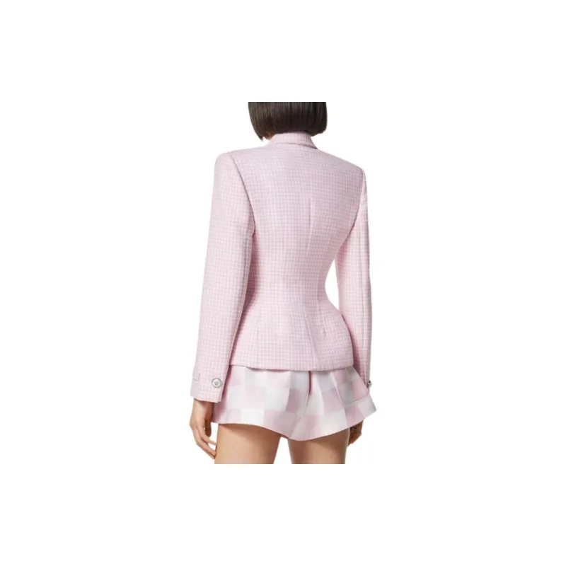 VERSACE JEANS Gingham Virgin wool Blazer-2