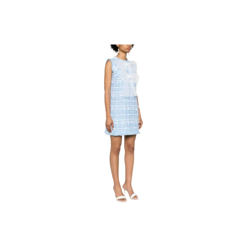 OSCAR DE LA RENTA Oversized-bow Tweed Mini Dress-3