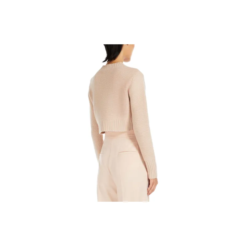 MaxMara Kaya Collection Cropped Cashmere Jumper Sweater Women's Pink-3