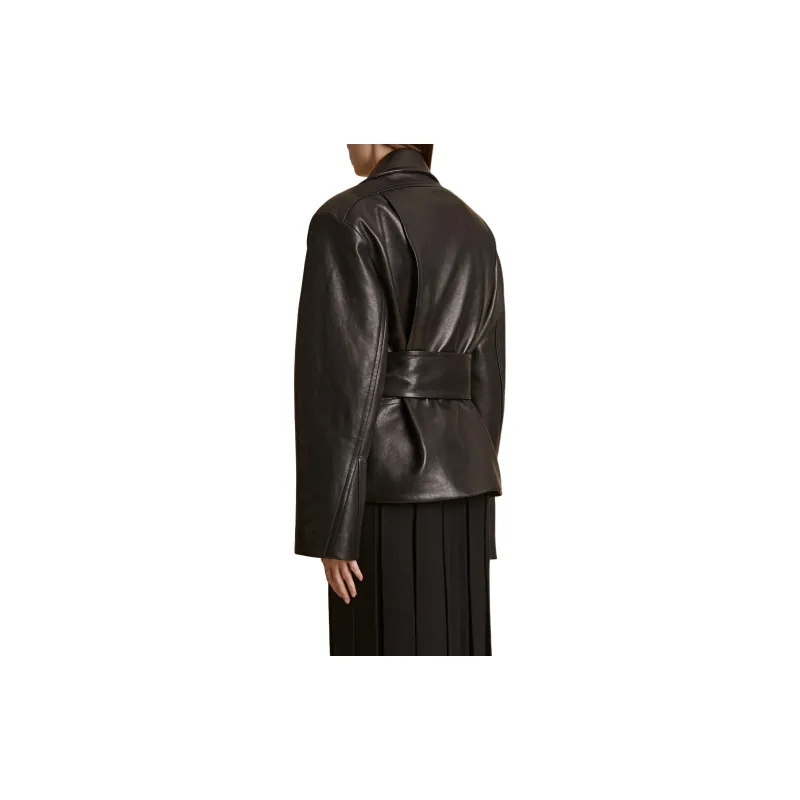 KHAITE Dolores Oversized-Fit Biker Jacket-2