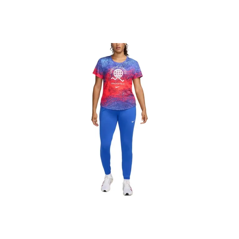 Nike Usa One Women's Nike Dri FIT Running Short Sleeve Top-2