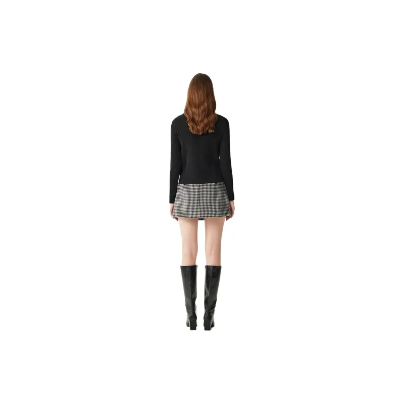 DEGAIA FW24 Casual Short Skirts Women's Black Positioning Floral-1