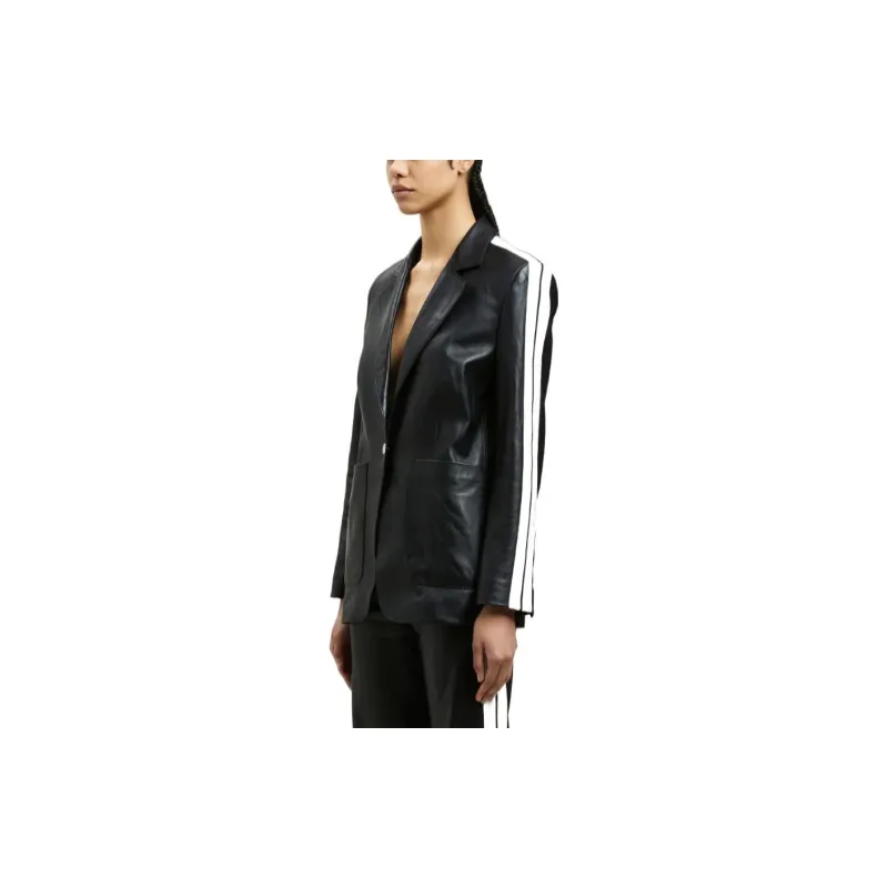 PALM ANGELS Leather Track Blazer-4