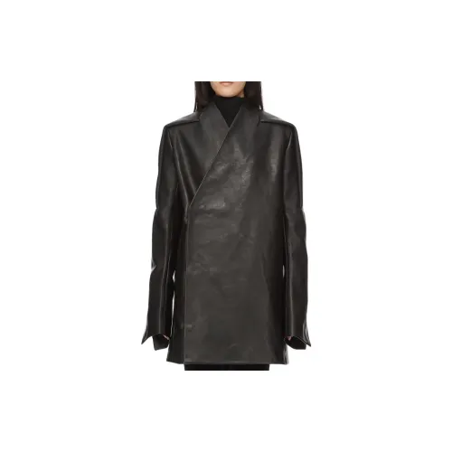 RICK OWENS Leather Jackets Women's Black