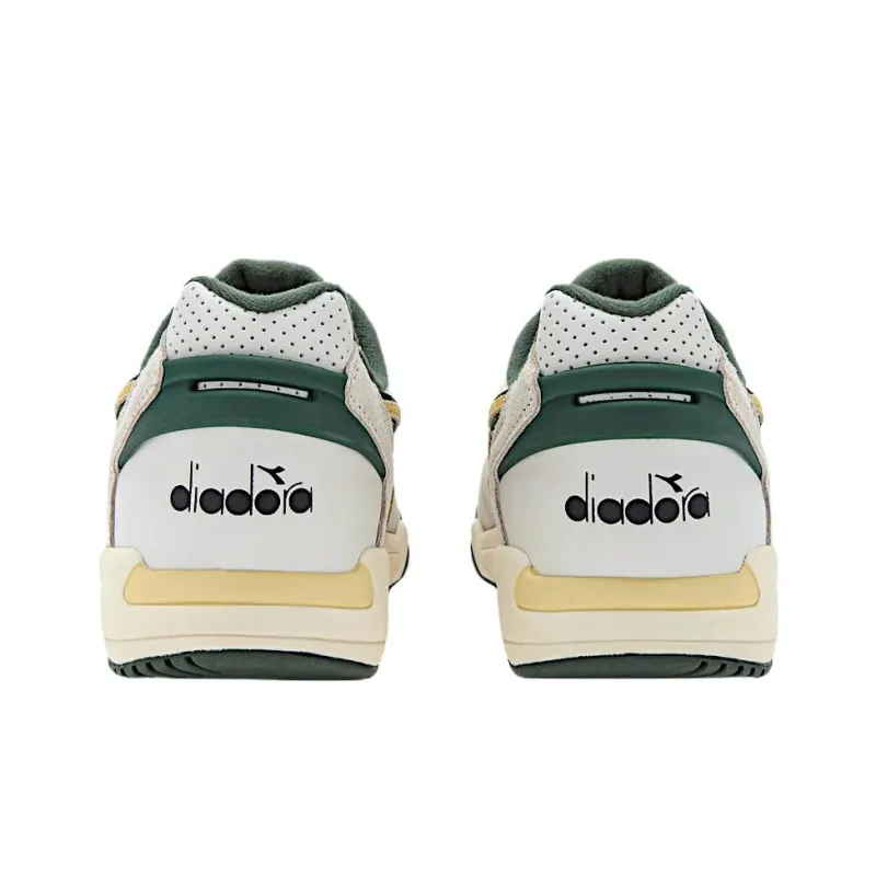 Diadora Winner Anti Slip Wear Resistant Low Top Tennis Shoes Unisex White Green-3