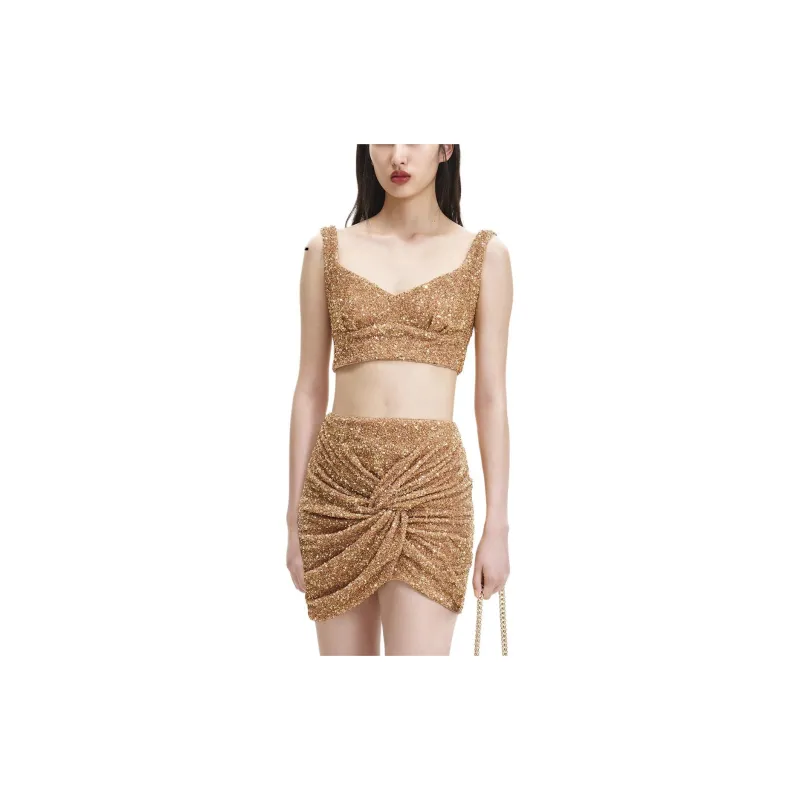 Self portrait Camisole Women's Gold-1