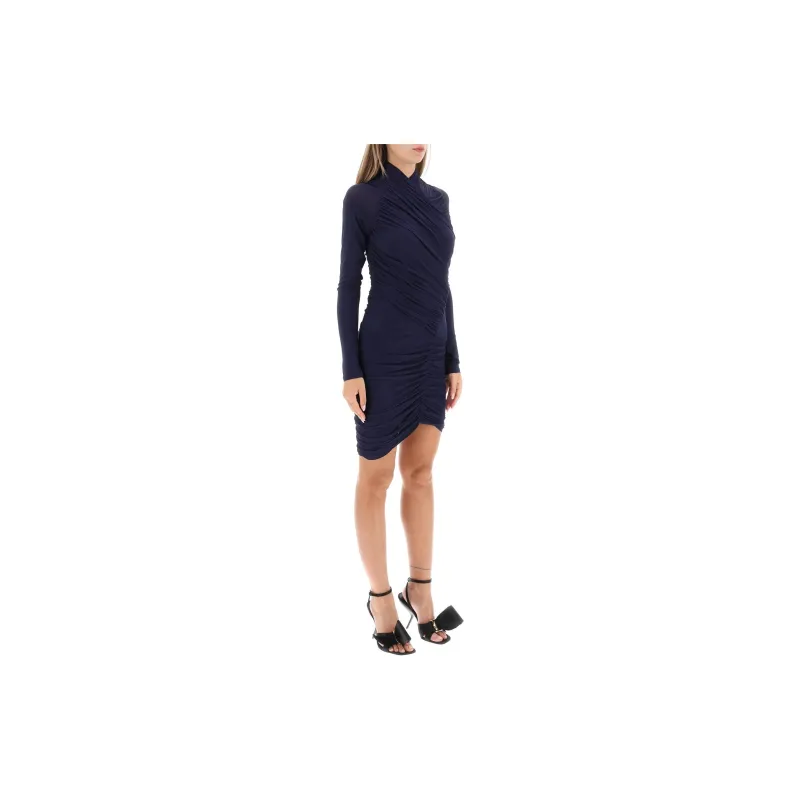 FERRAGAMO Long-Sleeved Dresses Women's Blue-1