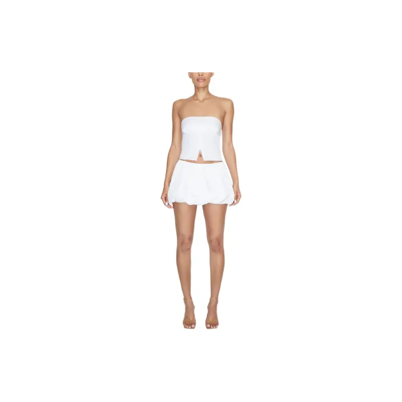 Khy SS24 DROP 007 Poplin Tube Top Strapless Top Women's White/White-3