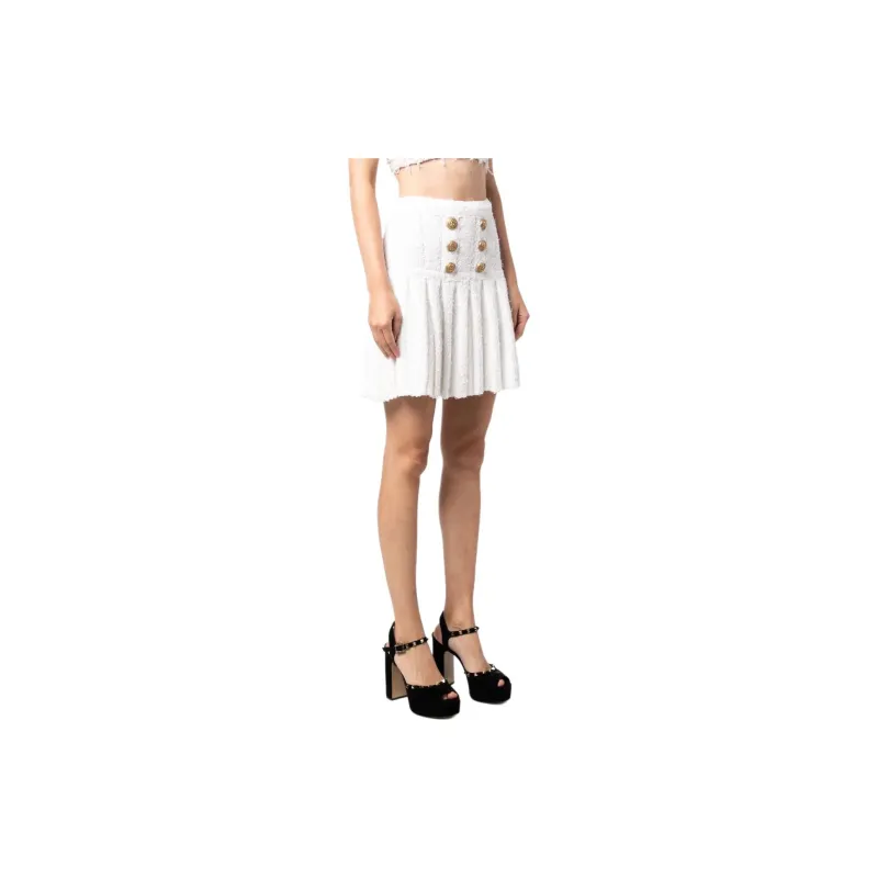 BALMAIN Casual Short Skirts Women's White-3