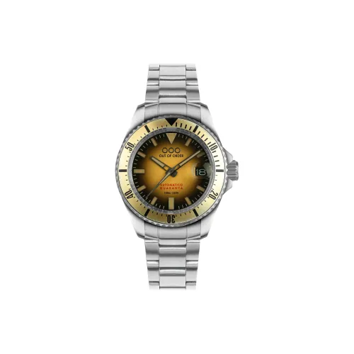 OUT OF ORDER Wrist Watch Automatic Mechanical Movement Yellow Watch Dial Men's Watches