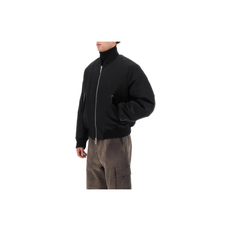 OFF WHITE Zip Up Long Sleeved Bomber Jacket-4