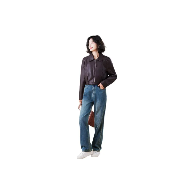 Yi Mengyuan Leather Jacket Women's-5