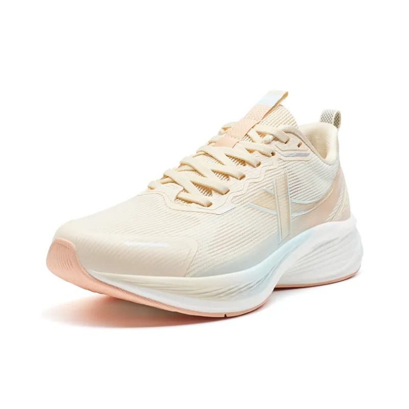 XTEP 5 Speed ET Anti Slip Wear Resistant Low Top Casual Running Shoes Women's Apricot Blue-2
