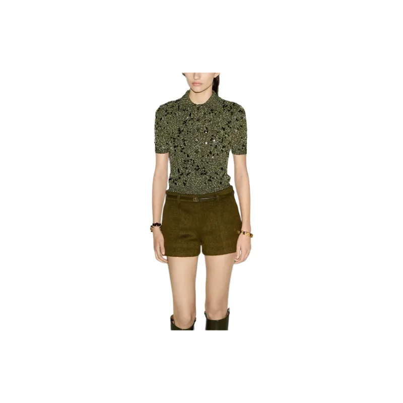 GUCCI FW24 Polo Shirt Women's Green-1