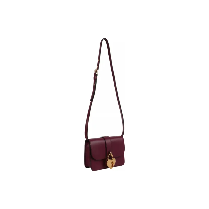 MOSCHINO Leather Shoulder Bag Crossbody Bag Handbag Regular Women's Bordeaux Red-2