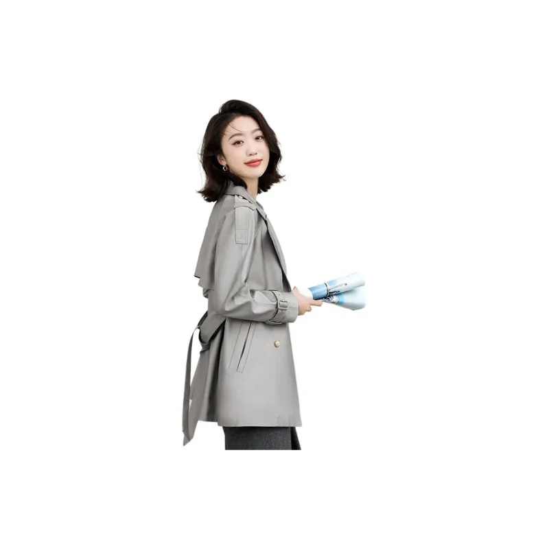 Yi Mengyuan Trench Coat Women's Gray-3
