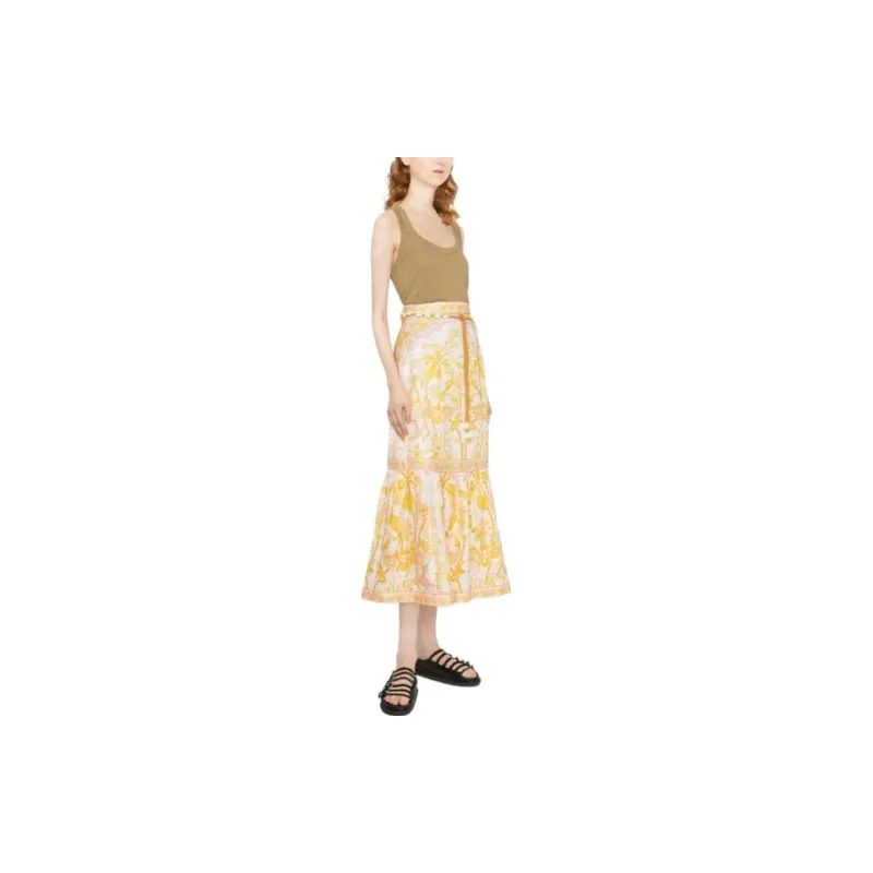 Zimmermann Casual Long Skirts Women's Yellow-3
