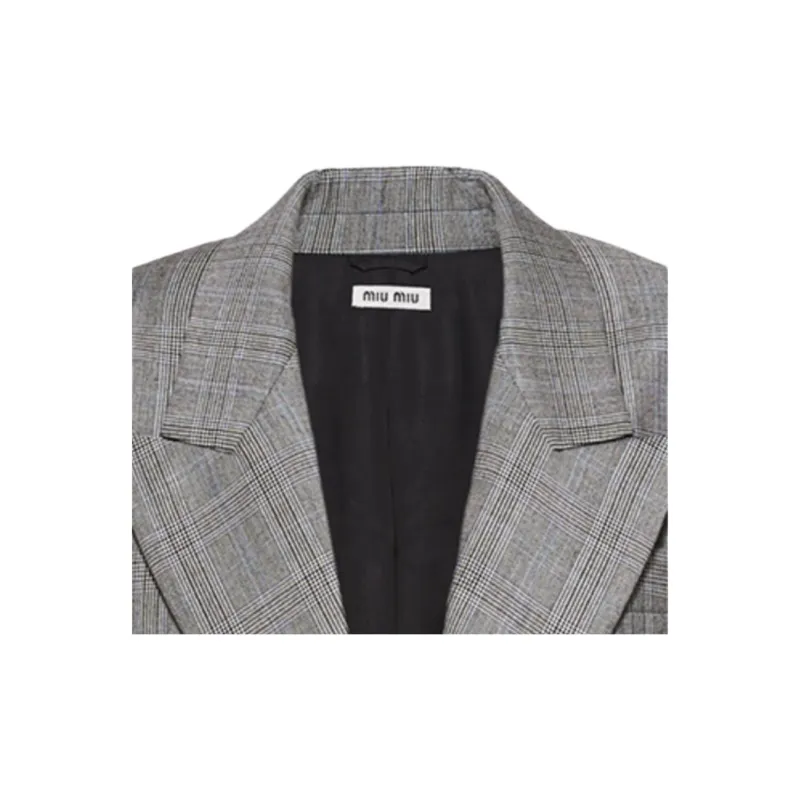 MIU MIU FW21 Cropped Coat Women's Gray-5