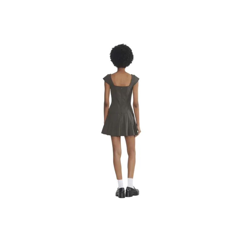 ARITZIA FW24 Sunday Best Palette Dress Short-Sleeved Dresses Women's Heather Charcoal/Stone Phoebe Zhennan Charcoal-3