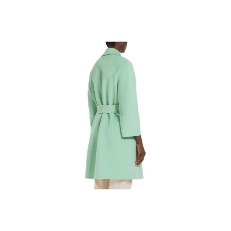 ’S MAX MARA Arona Collection Wool Belted Coat Coats Women's Green-3
