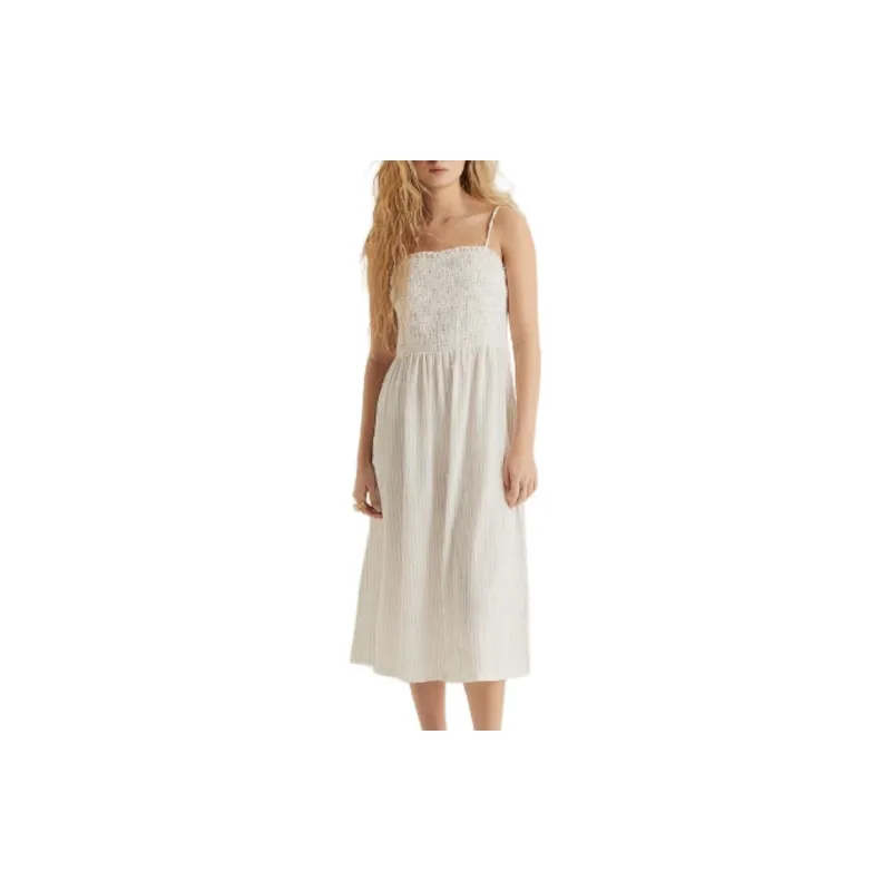H&M Slip Dress Women's Cream Stripes-1