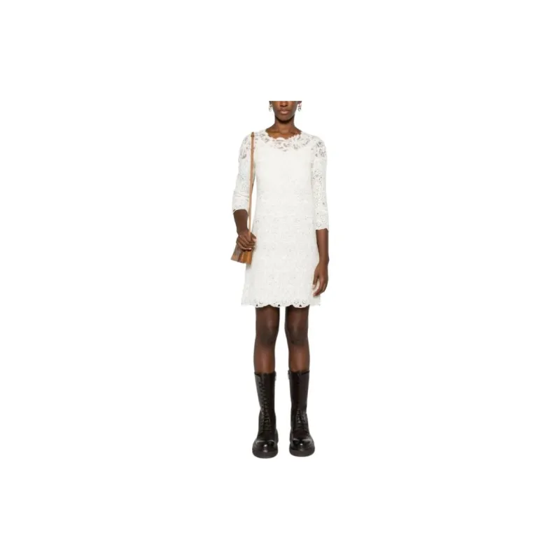 ERMANNO SCERVINO Guipure Lace Shift Minidress-1