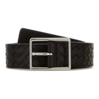 Bottega Veneta Calfskin Leather Belts Men's Dark Brown Width 3.5cm