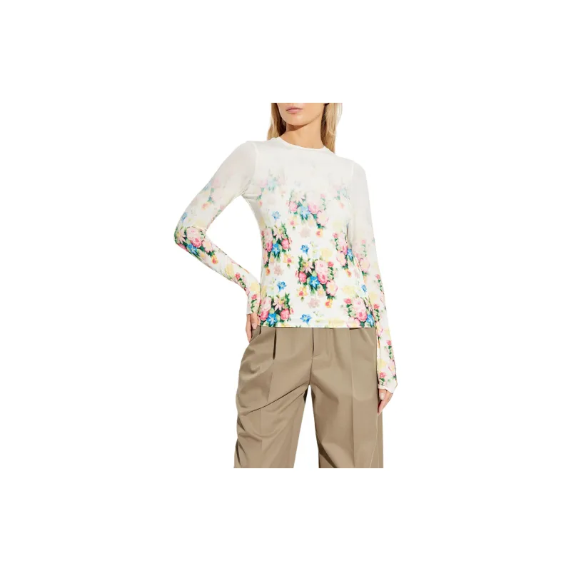 LOEWE Floral Printed Long Sleeved Top-1