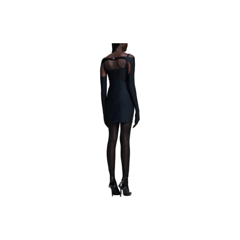 Mugler H&M Corset Style Mini Dress Black-2