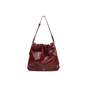 LA FESTIN Top Grain Cow Leather Crossbody Bag, Shoulder Bag Women's Rafra Red Midnight Black