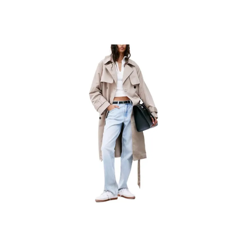 H&M Trench Coats Women's Beige-2