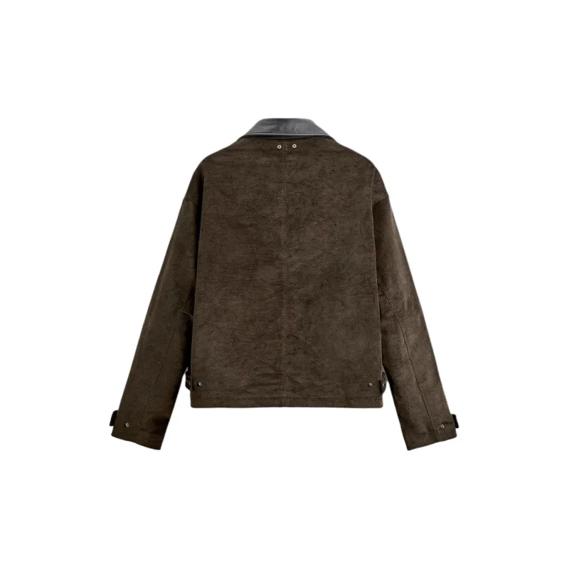 ZARA Leather Jacket Men's Brown-1