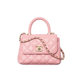 CHANEL Grain Calfskin Shoulder Bag, Crossbody Bag, Handbag Women's Pink