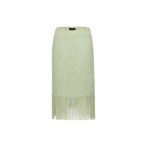 URBAN REVIVO Casual Long Skirts Women's Light Green