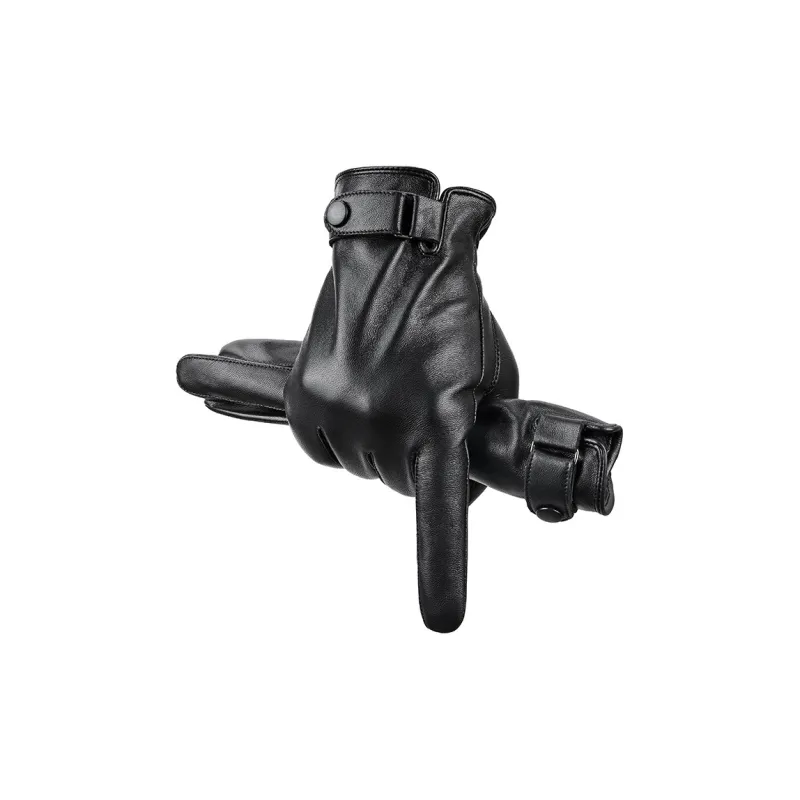 JAGUAR Sheepskin Gloves Men's Black-1