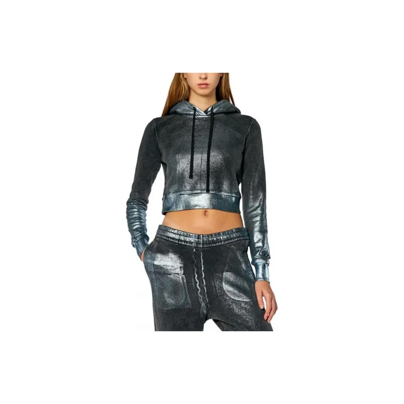 DIESEL F Slimmy Cropped Drawstring Hoodie-2