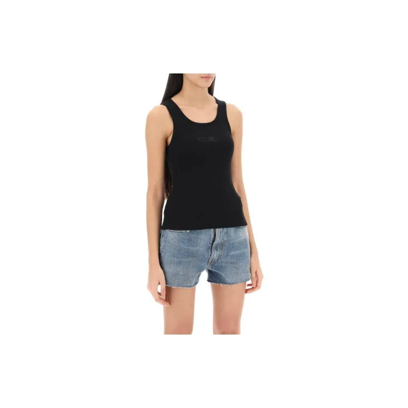 MM6 Maison Margiela Sleeveless Jersey Tank Top-2