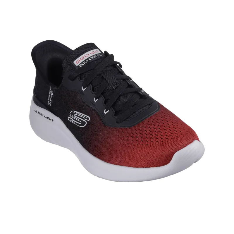 Skechers BOUNDER 2.0 Breathable Low Top Casual Shoes Men's Black Red-1