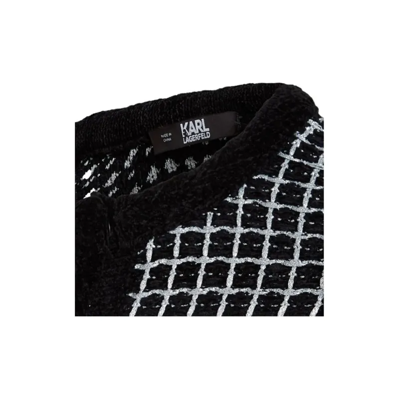 KARL LAGERFELD / Karl Lagerfeld Jeans Logo plaque Bouclé Cardigan-1