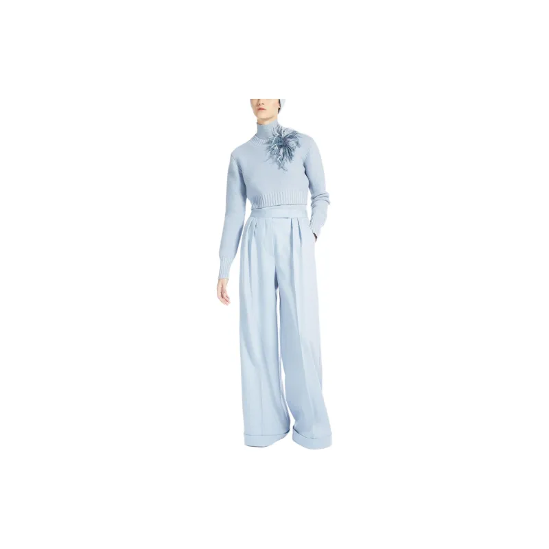 MaxMara Kaya Collection Cropped Cashmere Jumper Sweater Women's Blue-1