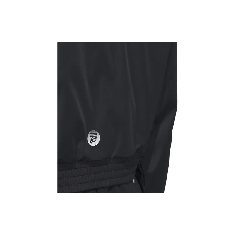 adidas Women'ss Logo Letter Print Three-Stripe Hooded Jacket Black-4