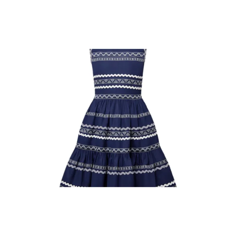 LOUIS VUITTON Graphic Trim Tiered Dress-1