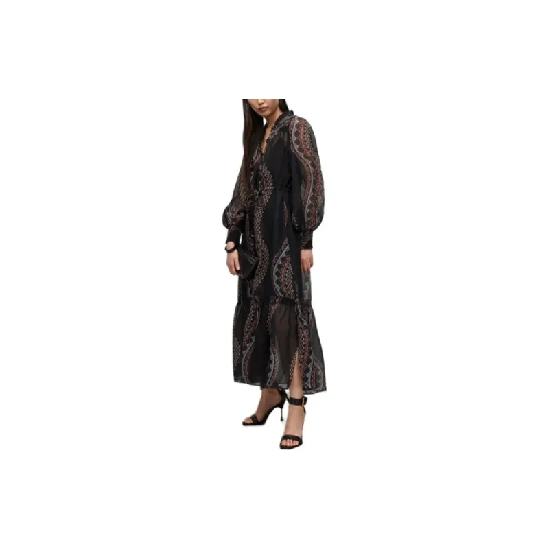 ALLSAINTS Long-Sleeved Dresses Women's Black-2
