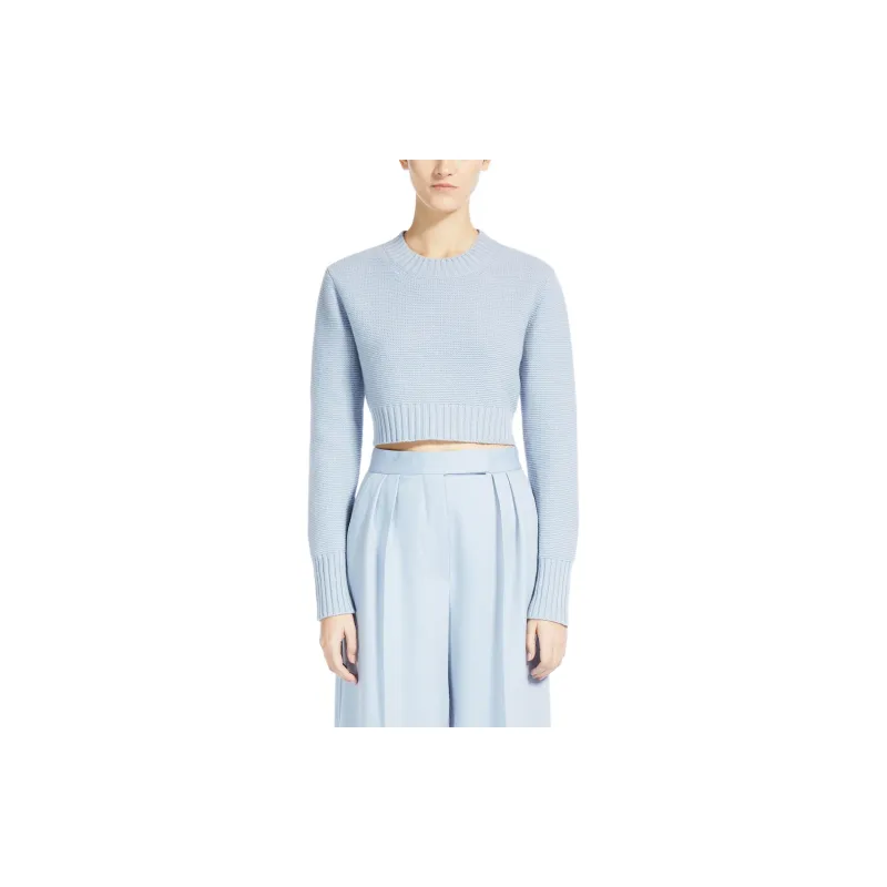 MaxMara Kaya Collection Cropped Cashmere Jumper Sweater Women's Blue-2