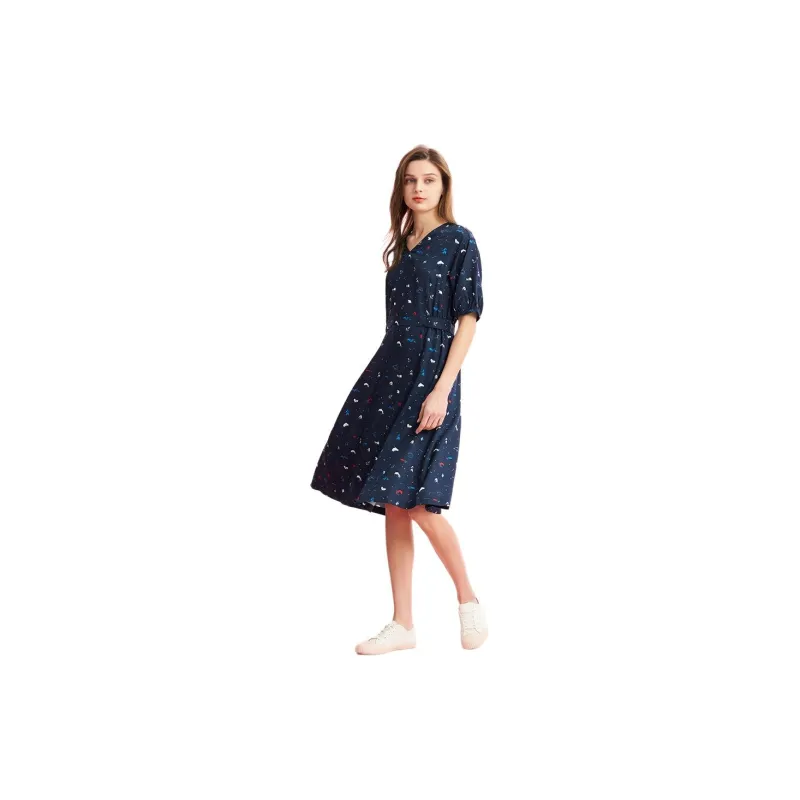 NAUTICA Short Sleeved Dress Women's Navy Blue-1