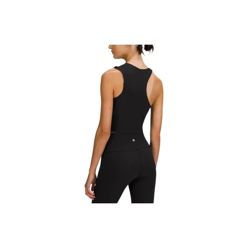 Lululemon Ribbed Asymmetrical Yoga Tank Tops Women's Black-3