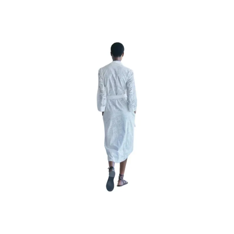 ZARA Long-Sleeved Dresses Women's White-6