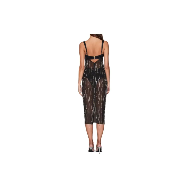 Fleur Du Mal Dangling Stones Midi Dress-2